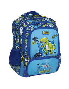 Sac à Dos Ecolier 3 Compartiments, Dinosaure - Happy