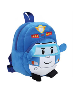 Sac à Dos Peluche Maternelle, Poli Bleu - Happy
