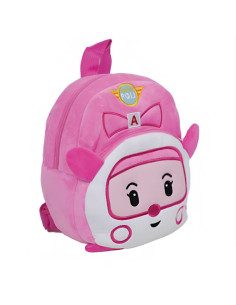 Sac à Dos Peluche Maternelle, Poli Rose - Happy