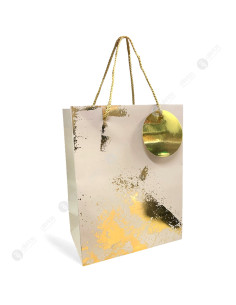 Sac Cadeau Abstrait Artistique avec Touche Dorée Métallisée