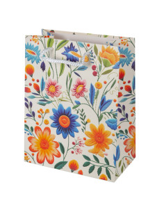 Sac Cadeau Floral Multicouleur Festif L 26x32cm