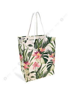 Sac Cadeau Tropical Motif Floral 18 x 23 cm