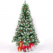 Sapin de Noël Artificiel Lumineux LED avec Neige Blanche 180cm