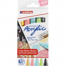 Set 5 Marqueurs Acryliques Permanent, Pastel - Edding
