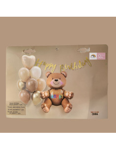 Set de 10 Ballons Nounours Avec Guirlande