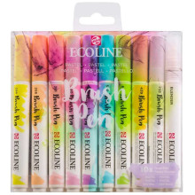 Set De 10 Marqueurs Aquarelle à Pinceau Ecoline, Pastel - Royal Talens