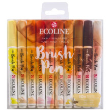 Set De 10 Marqueurs Aquarelle à Pinceau Ecoline, Peau - Royal Talens
