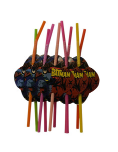 Set de 10 Pailles Anniversaire, Batman