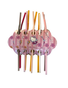 Set de 10 Pailles Anniversaire, Hello Kitty