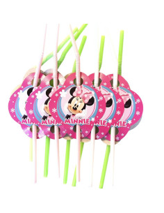 Set de 10 Pailles Anniversaire, Minnie