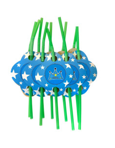 Set de 10 Pailles Anniversaire, Prince