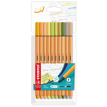 Set De 10 Stylos Feutre Pointe Fine 88, Soft Colors - Stabilo