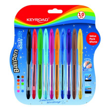 Set de 10 Stylos Soft Grip, Keyroad - Réf.972056