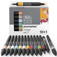 Set De 12+1 Marqueurs Promarker Double Pointe Manga 2 - Winsor & Newton