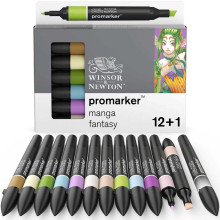 Set De 12+1 Marqueurs Promarker Double Pointe Manga Fantasy - Winsor & Newton