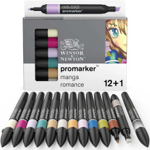 Set De 12+1 Marqueurs Promarker Double Pointe Manga Romance - Winsor & Newton