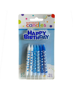 Set de 12 Bougies Anniversaire Avec Plaque Gâteau, Happy birthday