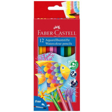 Set de 12 Crayons Aquarellables Avec Pinceau, Faber-Castell - Réf.114413