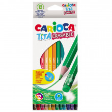 Set De 12 Crayons Effaçable Hexagonaux Tita - Carioca
