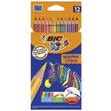 Set De 12 Crayons Evolution Rayures - Bic Kids