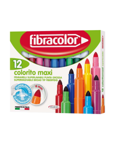 Set de 12 Feutres Grande Pointe - Fibracolor