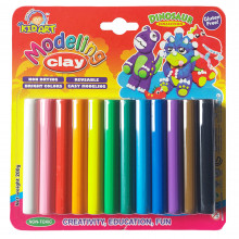 Set de 12 Pâtes à Modeler Dinosaur, 200 gr - KidArt