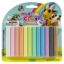 Set de 12 Pâtes à Modeler Pastel, 100 gr - KidArt