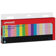 Set De 18 Surligneurs 6 Pastel et 6 Néon et 6 Glitter - Penmark