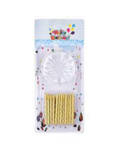 Set de 24 Bougies Anniversaire, Doré
