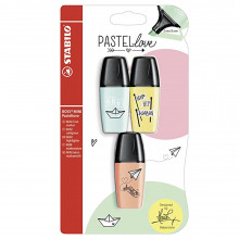 Set De 3 Mini Surligneurs Pastel Love - Stabilo