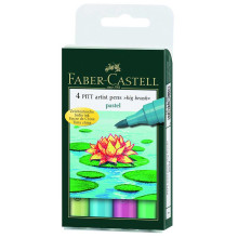 Set de 4 Feutres Pinceaux Pitt Artist, Pastel - Faber-Castell