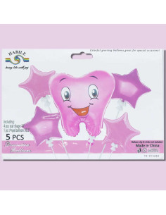 Set de 5 Ballons Gonflable Dent, Fille