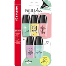Set De 5 Mini Surligneurs Pastel Love - Stabilo