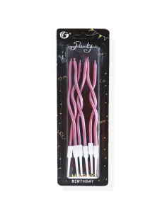 Set De 6 Bougies Anniversaire Spirale Métallisé
