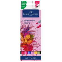 Set De 6 Feutres Aquarellable Goldfaber Double Pointe Flowers, Faber-Castell - Réf.164527