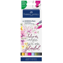 Set De 6 Feutres Aquarellable Goldfaber Double Pointe Lettering, Faber-Castell - Réf.164524