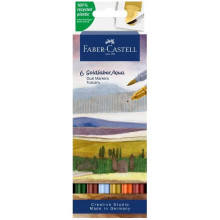 Set De 6 Feutres Aquarellable Goldfaber Double Pointe Tuscany, Faber-Castell - Réf.164521