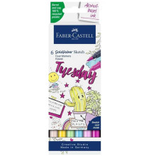 Set De 6 Marqueurs Kawaii Goldfaber Sketch Double Pointe, Faber-Castell - Réf.164811