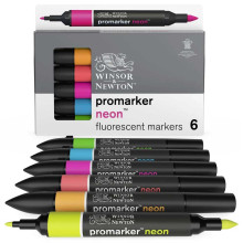 Set De 6 Marqueurs Promarker Double Pointe Fluorescents - Winsor & Newton