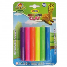 Set de 6 Pâtes À Modeler Fluo - KidArt