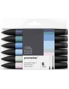 Set de 6 Promarker Tons de ciel 1 - Winsor & Newton