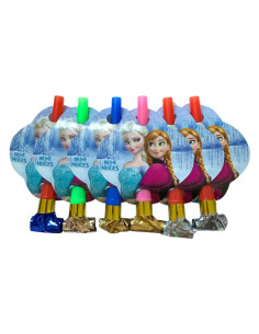 Set de 6 Sifflets Anniversaire, La Reine Des Neige