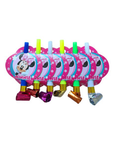 Set de 6 Sifflets Anniversaire, Minnie