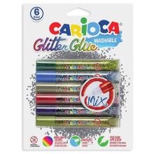 Set De 6 Tubes De Colle Pailleté Mix - Carioca