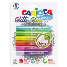 Set De 6 Tubes De Colle Pailleté Néon - Carioca