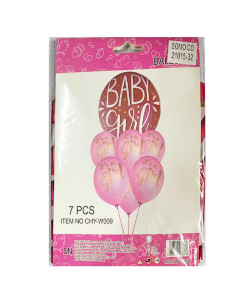 Set de 7 Ballons Anniversaire Gonflables, it's a girl