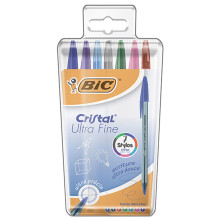 Set De 7 Stylos Cristal Ultra Fine - Bic