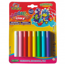 Set de 8 Pâtes à Modeler Dinosaur, 100 gr - KidArt
