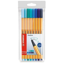 Set De 8 Stylos Feutre Pointe Fine 88, Shades Of Blue - Stabilo
