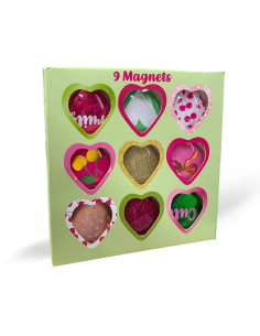Set de 9 Aimants Décoratifs en Forme de Cœur